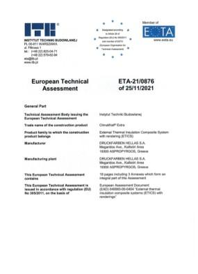 ETA 21/0876 Bioclima ClimaWall XPS 